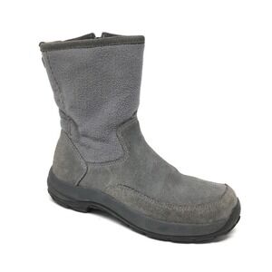 L.L.Bean‎ Snow Boots Men's Winter Insulated Suede Fleece Pull On Gray Size 11